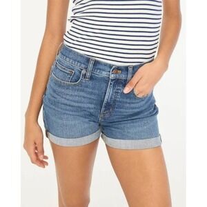 J.Crew Denim High Rise Cuffed Jean‎ Shorts Women's Size 33 Dark Wash Casual NWT